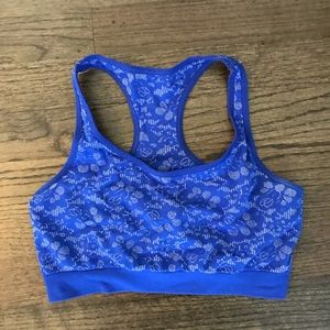 Aerie Small Patterned Sports Bra Blue S EUC